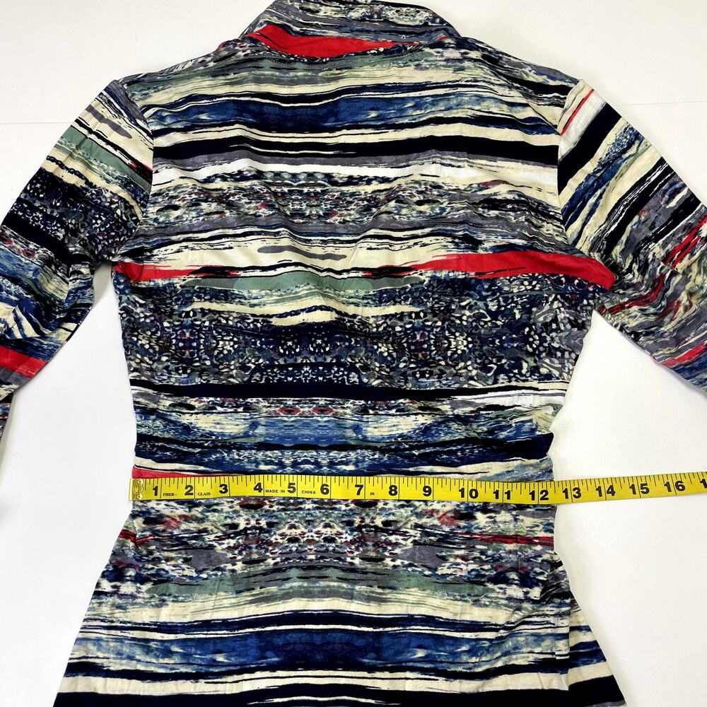 NWT Vintage Y2K KOKOON Vibrant Twist-front Top M Abstract pattern - Picture 16 of 16